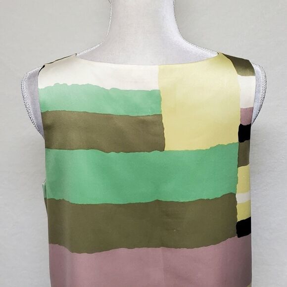 RARE HTF Anthropologie James Coviello Tableau Satin Sleeveless Shift Dress Frock - Picture 8 of 11